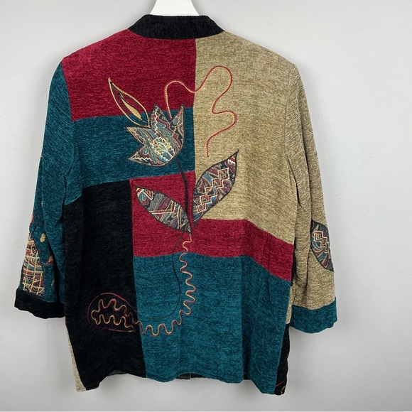 Indigo Moon Boho Mix Media Toggle Patchwork Jacket Size XS - Picture 6 of 10